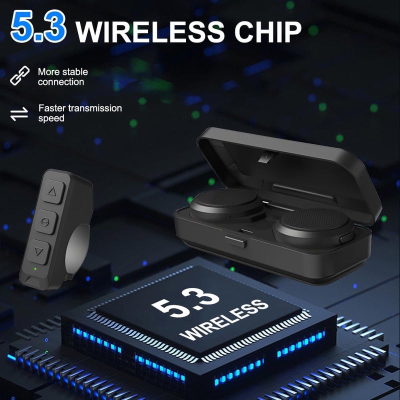 OBEST Motorcycle Helmet Bluetooth Headset,Motorcycle Bluetooth Helmet Speaker,Wireless Installation with Remote Control,BT5.3 Noise Cancellation 1900mAh Battery 50+ Hours Work Time for Skiing Riding - Image 3